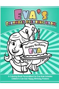 Eva's Birthday Coloring Book Kids Personalized Books