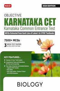 MTG Objective Karnataka CET Biology Book For 2024 KCET Exam | KCET Topicwise Comprehensive Theory with Previous 10 Years Solved Question Papers & 7500+ MCQs