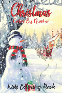 Christmas Color By Number Kids Coloring Book