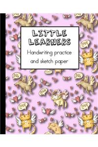 Little learners handwriting practice and sketch paper: Learning notebook for young children to practice printed handwriting and draw associated imagery to support confidence in writing, storytelling and 