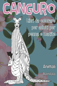 Libri da colorare per adulti per penna e matite - Mandala - Animali - Canguro