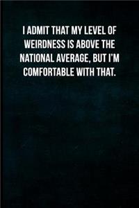 I admit that my level of weirdness if above the national average, but I'm comfortable with that.