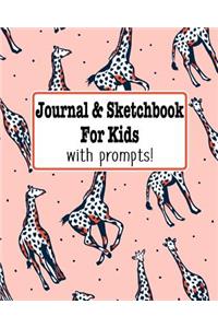 Journal and Sketchbook for Kids with prompts