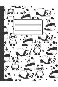 Cute Panda: Composition Notebook, Collage Ruled, Perfect For School Notes