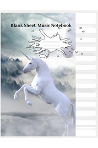 Blank Sheet Unicorn Piano Music Notebook