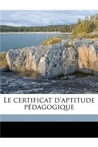 Le Certificat d'Aptitude Pédagogique