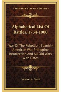 Alphabetical List of Battles, 1754-1900