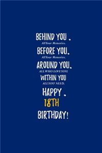 Behind You All Your Memories Before You All Your Dreams Happy 18th Birthday