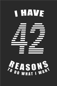 I Have 42 Reasons to Do What I Want Birthday Celebration Gift 42 Birth Anniversary