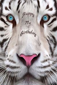 Happy 71st Birthday: Large Print Phone Number and Address Book for Seniors with Beautiful White Tiger Design. Forget the Birthday Card and Get a Birthday Book Instead!