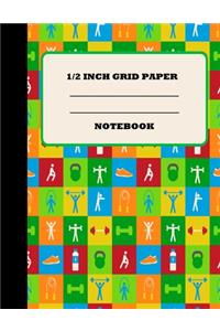 1/2 Inch Grid Paper Notebook