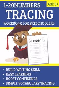 1-20 numbers tracing workbook for preschoolers