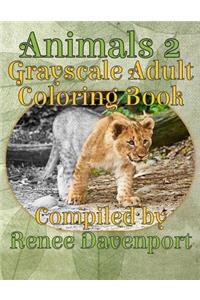 Animals 2 Grayscale Adult Coloring Book