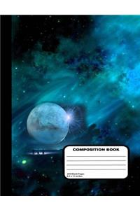 Outer Space Unruled Notebook 200 Journal Pages - 8 1/2 x 11 Inches