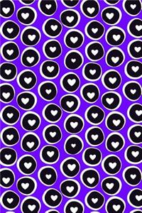 Bullet Journal Notebook Hearts in Circles Pattern 6