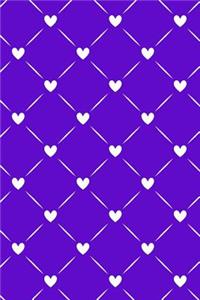 Journal Notebook White Quilted Hearts Pattern 5