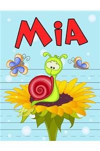 MIA: Personalized Book with Child's Name, Primary Writing Tablet, 65 Sheets of Practice Paper, 1