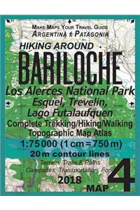 Hiking Around Bariloche Map 4 Los Alerces National Park, Esquel, Trevelin, Lago Futalaufquen Complete Trekking/Hiking/Walking Topographic Map Atlas Argentina Patagonia 1