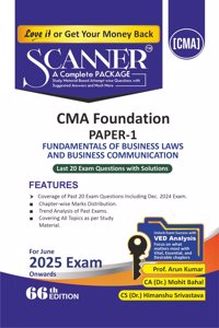 Fundamentals of Business Laws and Business Communication (Paper 1 | CMA Foundation) Scanner - Including questions and solutions | Applicable for June 2025 Exam | Green Edition