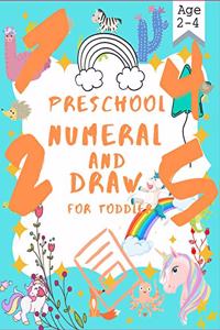 Preschool numeral and draw for toddler age 2-4