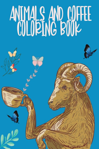 Coffee and animals coloring book