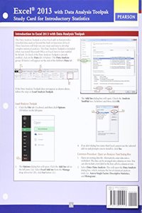 Excel 2013 with Data Analysis Toolpak Study Card for Introductory Statistics