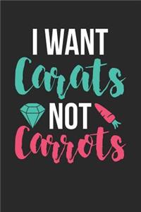 Easter Notebook - Funny Easter 'I Want Carats Not Carrots' Easter Puns - Easter Journal - Easter Diary