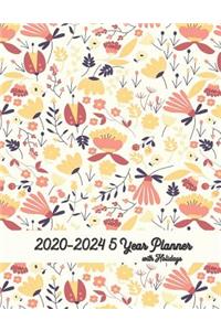 5 Year Planner 2020-2024 With Holidays 8x11