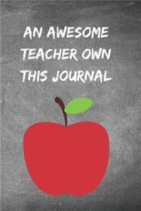 An awesome teacher own this journal