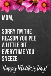 Mom Sorry I'm The Reason You Pee A Little Bit Everytime You Sneeze Happy Mother's Day