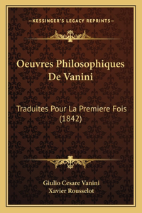 Oeuvres Philosophiques De Vanini