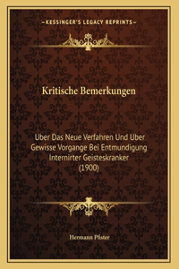 Kritische Bemerkungen