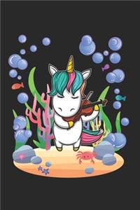 Underwater Violine Music Unicorn Notebook