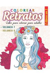 Colorear Retratos - 2 libros en 1