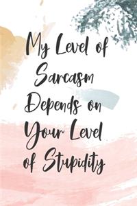 My Level Of Sarcasm Depends On Your Level Of Stupidity