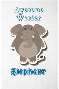 Awesome Warder Elephant A5 Lined Notebook 110 Pages