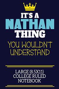 It's A Nathan Thing You Wouldn't Understand Large (8.5x11) College Ruled Notebook