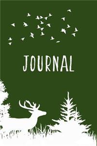 Men's Journal - Nature Themed (Trees, Deer, Birds Flying)
