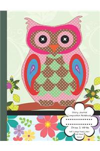 Story Journal Composition Notebook Draw & Write Half College Ruled Lines Half Blank Space: Combined Note and Sketch Workbook Top & Bottom