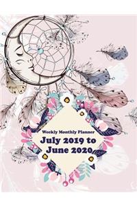 Weekly Monthly Planner July 2019 to June 2020