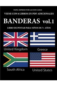 Libro de pintar para niños de 7+ años (BanderasVolume 1)