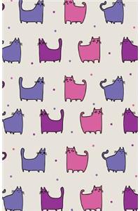 Bullet Journal for Cat Lovers - Funny Cat Pattern Purple Rain