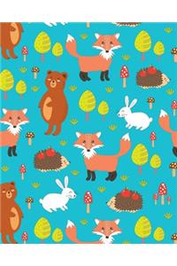 Bullet Journal Notebook Cute Foxes, Rabbits and Bears Pattern 4