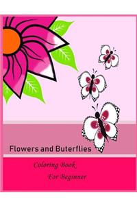 Flower and butterflies Coloring book for Beginner
