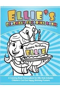 Ellie's Birthday Coloring Book Kids Personalized Books