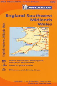 Michelin Map Great Britain: England Southwest, Midlands, Wales