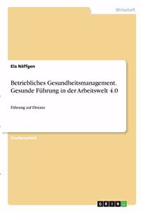 Betriebliches Gesundheitsmanagement. Gesunde Führung in der Arbeitswelt 4.0