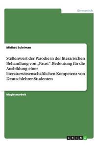 Stellenwert der Parodie in der literarischen Behandlung von 