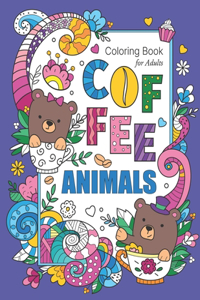 Coffee Animals Coloring Book For Adults