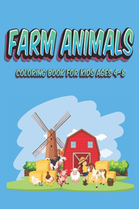 Farm Animals Coloring Book for Kids Ages 4-8